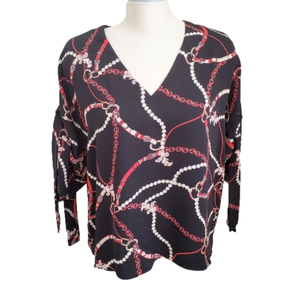 Meg & Margot Chain Print Top Size Small